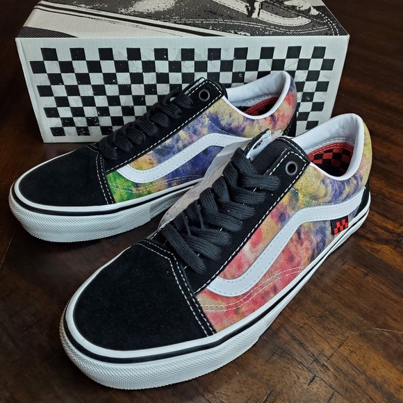 Vans Skate Old Skool Tie-Dye Terry Black/Multi Men Size 7 - Picture 3 of 11